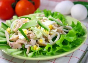 Салат из кальмаров рецепт 