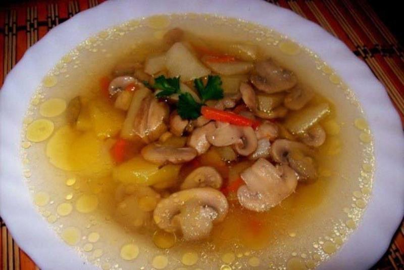 Классический грибной суп,  калорийность 