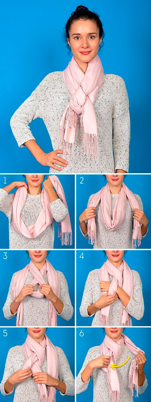 Способы завязывания шарфов и платков