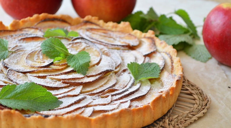 Пирог с творогом с добавлением яблок