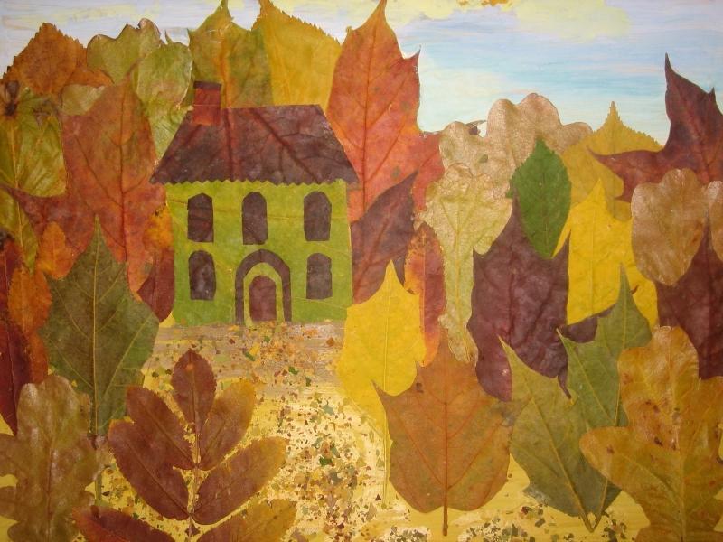 Картина из листьев